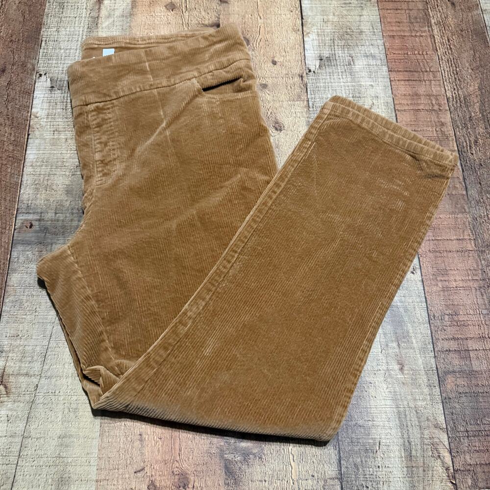 D&Co Denim & Co Women's Tan Corduroy Straight Leg Pull-On Pants Sz 18W Preppy